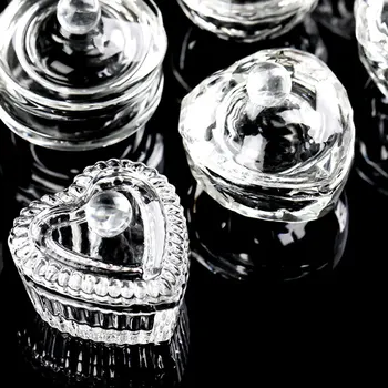 1БР Кристален Акрилна пудра на Прах Течно Ястие За Дизайн на ноктите Кристален чаша с капак, Аксесоари за нокти Контейнерное Обзавеждане Маникюр инструменти