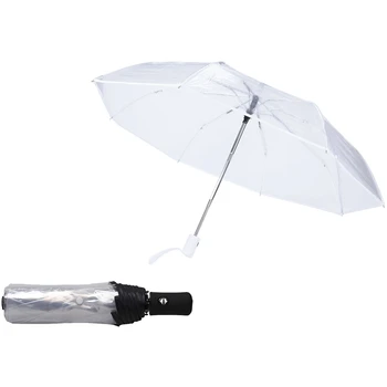 2 предмета, прозрачен чадър от Дъжд За Жени и мъже, автоматичен чадър от Слънце и дъжд, прозрачен + черен кант, прозрачен и бял кант CNIM Хо