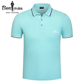 2023 Bienlefein висококачествена мода, хит на продажбите, мъжки ежедневни маркови ризи с къси ръкави, однотонная дишащи дрехи за голф в ивицата