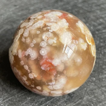 216 г Естествена кристална топка, Сакура, Агатовая сфера, Украсата от камък, Груб полиран Кварцов камък, лечение