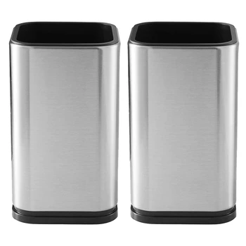 2X Титуляр за кухненски прибори от неръждаема стомана, за съхранение на кухненски прибори за хранене, Органайзер, за съдове, модерен правоъгълен дизайн, 17x10 см