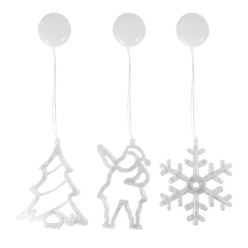 3 Опаковане на Коледни светлинни декорации за прозорци в помещението, венец на заден план за работа на открито домашна Спални Топло бяло