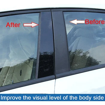 6 бр., тампон върху прозореца на колата стикер на колона BC, Аксесоари за Kia Carens KY 2023, хром стил