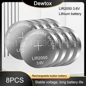 8ШТ 3,6 В LIR2050 lir 2050 литиево-йонна акумулаторна батерия 80 ма литиево-йонна бутон монета клетка замяна за CR2050 CR 2050