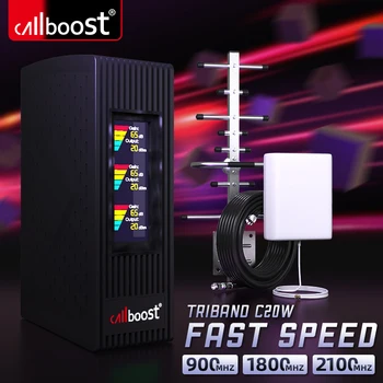 Callboost 900 1800 2100 Mhz Усилвател на клетъчна връзка 4G Усилвател на Сигнала на GSM-2G, 3G, 4G Мобилен Мобилен Телефон Newwork Ретранслатор на LTE 4G Антена