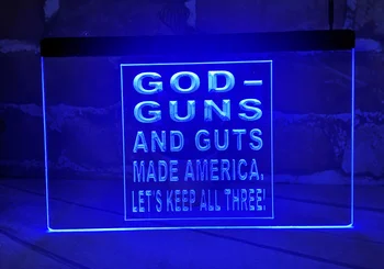 GOD GUNS And ЧЕРВА MADE AMERICA бирария, пъб, клуб, 3D надписи, led неонова реклама, търговия на Дребно и едро