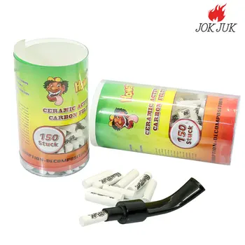 Jok Juk 150 бр./лот, 6-7 мм, филтър с активен въглен, Филтър за пушене на тръби сухо горене, Аксесоари за гъвкавите тръби