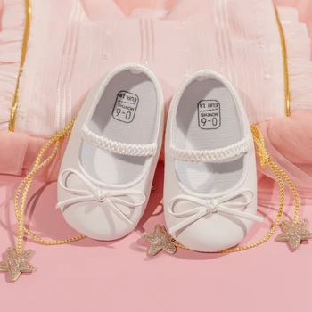 KIDSUN/пролетно обувки за малки момичета с лък, мека, устойчива на плъзгане подметка, розови модел обувки за новородено, обувки за първите ходунков за деца