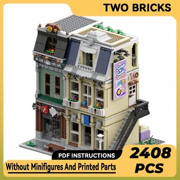 Moc Building Blocks Модулен Магазин за електроника с изглед към улицата, Технически тухли, строителни играчки за деца, подарък за празник