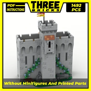 Moc Строителни блокове, модел крепост, Кулата на замъка, Технически тухли, монтаж със собствените си ръце, строителни играчки за деца, празнични подаръци