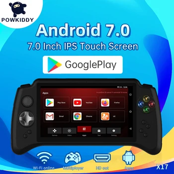 POWKIDDY Новата Портативна Игрова конзола X17 Android 7.0 в стил Ретро със 7-инчов IPS Сензорен екран MTK 8163 Quad Core 2G RAM 32G ROM