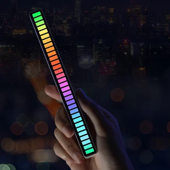 RGB-управляеми Звук Синхронизирани Ритмични Лампи Зашеметяващ Музика Разсеяна светлина Авто Тенис на Сензор Led Звукосниматели