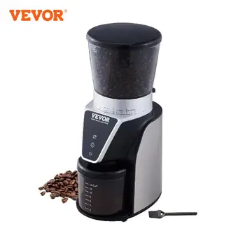 VEVOR 40 мм Тънки Заусенец За Мелене на Кафе на Зърна Електрическа Опесъчаване Машина За Приготвяне на Мока Еспресо с възможност за Регулиране на кафе машини за Дома и Кухнята