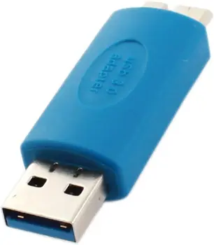 Адаптер за преобразуване на конектор USB 3.0 тип A конектор Micro B синьо