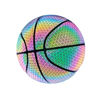 Баскетболен Холографски Нажежен Отразяващи Баскетболна топка С светящимся сияние на Баскетболна топка