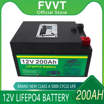 Батерия 12V 200Ah 100Ah LiFePO4, вграден в акумулаторна литиево-железен фосфат елементи на BMS За подмяна на по-голямата част резервно копие на източник за домашно съхранение на енергия