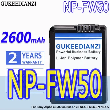 Батерията с голям капацитет GUKEEDIANZI NPFW50 NP-FW50 2600 mah за Sony Alpha NEX-3 И NEX-3N NEX-5 a7 7R a7R a7R II a7II a6500 a6300