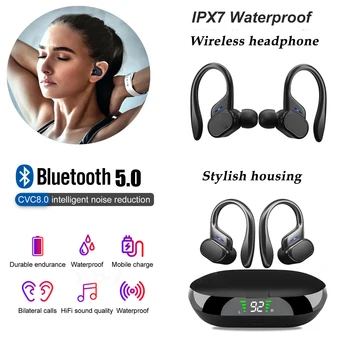 Безжични Bluetooth Слушалки, Подвесная Слушалки Tws, Спортна IPX7, Водоустойчив Слушалките с Шумопотискане, Hi-Fi стерео слушалки с Микрофон