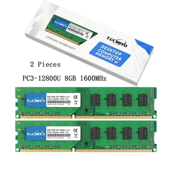 Благородна (2X8 GB) десктоп оперативна памет DDR3 1600 Mhz PC3-12800 UDIMM 1,5 В и без ECC за компютър на Intel, AMD Зелен цвят