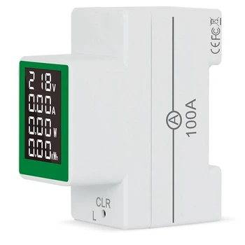 Ваттметр на Din-Шина електромера AC50-300V Волта Усилвател фактор на Мощността Време на Енергия Напрежение на Текущия Монитор