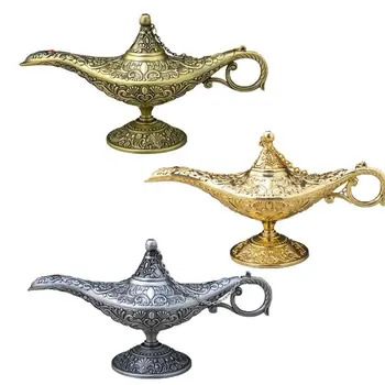 Вълшебната лампа на Аладин лампа Тибетски бронзов, сребърен цвят, окачване, Изработка на старинни бижута, украса на маса за ръчна работа