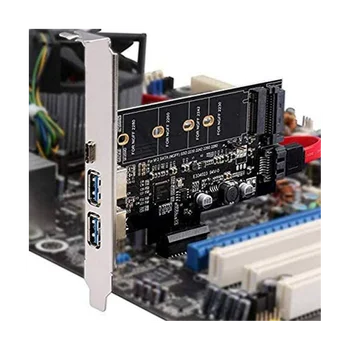 Двойна USB 3.0 и Type-C M. 2 PCIe Адаптера M2 SSD SATA B Ключът към PCI-E 3,0 Конвертор Странично Карта за 2280 2260 2242 2230 NGFF