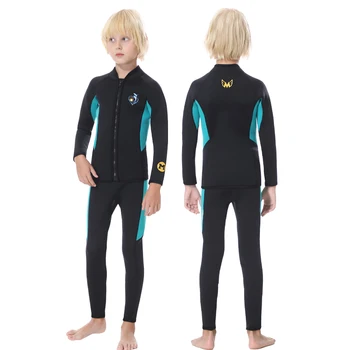 Детски подводен водолазен костюм от 3 мм неопрен, пълна екипировка за момичета и момчета, водолазный костюм за сърф, гмуркане, свободното гмуркане, дебели бански костюм от две части