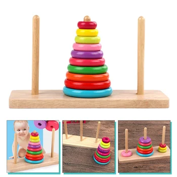 Дървена кула Ханой, детска играчка, Штабелируемая, Начинаещи, за деца, За възрастни