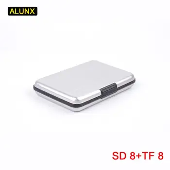 Държач за карти SDXC, Държач за съхранение, Калъф за карта памет, Защитен алуминиев калъф, 16 солтов за SD/SDHC/SDXC/