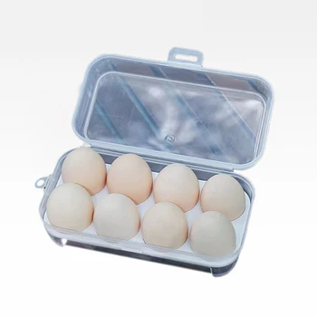 Държач за яйца с 3/4/8 мрежа с капак Пластмасов контейнер за яйца, штабелируемый кутия за защита на отчетливи яйца от полипропиленови материали, пазител на яйца за къмпинг