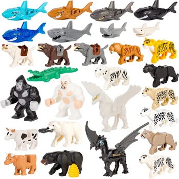 Еднократна продажба на животното Фигурка на света Зоологическа градина Играчка Мультяшное животно, един Кон, една Крава Мечка Акула Пластмасов модел на Колекция от играчки за деца Подарък