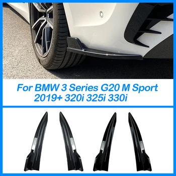 За BMW Серия 3 Г-20 M Sport 2019 + 320i 325i 330i Лъскаво Черен въглеродни влакна ABS Автомобилен Багажник на Долния Спойлер Ъглова Защитна Плоча за Гладене