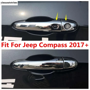 Защита на външната дръжката на вратата на колата, Декоративни панел за Jeep Compass 2017-2021, Аксесоари от ABS-хром, Комплект за ремонт на екстериора