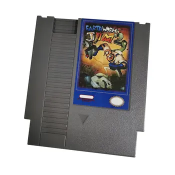 Игри касета земните червеи Jim2 72 контакт за 8-битова NES игрова конзола NTSC и PAl