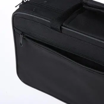 Калъф за кларинет Bb, Найлонова чанта за съхранение Кларнетов, Органайзер, Черно 350x200x110 мм
