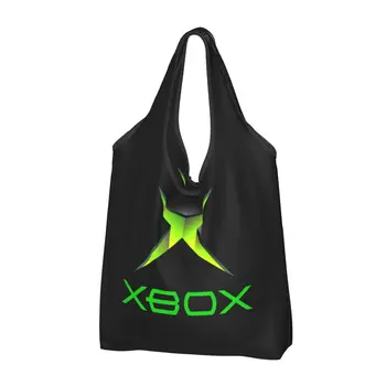 Класическа Чанта за пазаруване с логото на Xboxs, чанти през рамо Kawaii Клиент, Голяма Голям Преносима чанта за подаръци на геймърите