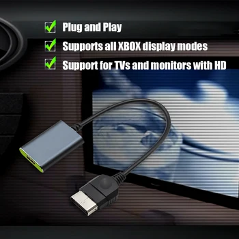 Конвертор XBOX в HD, HDMI-съвместим адаптер с висока разделителна способност, поддръжка на 480P и 720P 1080i, щепсела и да играе за Microsoft XBOX One