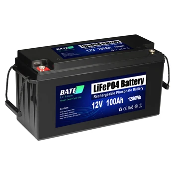литиево-йонна и слънчева батерия дълбоко цикъл В 12 100ач Lifepo4 Pack за Слънчевата система 12,8 В 100Ач