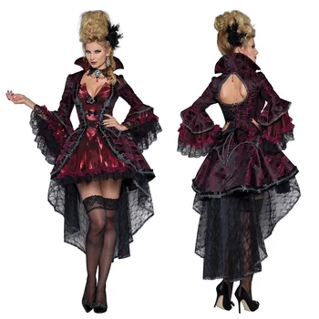 Луксозен костюм на кралицата на вампирите на Хелоуин в готически стил възрастни жени, Карнавальная фантазия, Cosplay, костюмиран