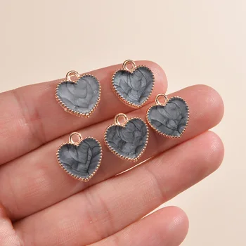 Метални висулки във формата на малко сърцето за гривна 