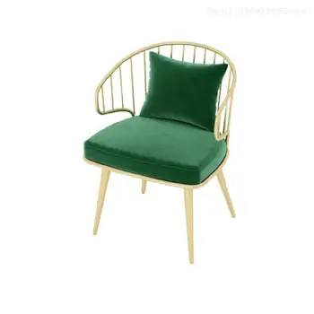 Метални Златни Луксозни Трапезни Столове Nordic Office Single Дизайнерско кресло за отдих Velvet Компютърна Банкетка Дизайнерски мебели XY50DC