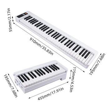 Многофункционален електронен орган, Джобно 61 клавиша, Складное електронно Пиано, LCD дисплей, Свързване на БТ, Цифрово Пиано За възрастни, Начинаещи