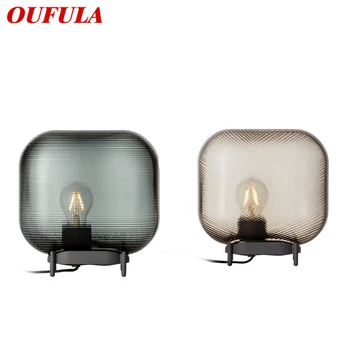 Модерна стъклена настолна лампа OUFULA, Скандинавска Мода хол, Спалня, Индивидуалност, Творческа led украса, настолна лампа Liesk