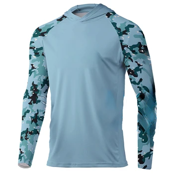 Мъжка риза за Риболов, Hoody със защита от ултравиолетови лъчи, Бързосъхнеща, Риболовен Качулка с дълъг ръкав, Градинска облекло за риболов