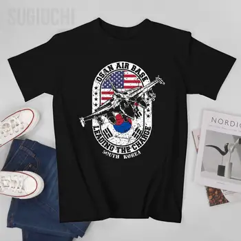 Мъжка тениска с военен самолет в Южна Корея, тениски с кръгло деколте, Дамски тениски за момчета, къса тениска от 100% памук, Унисекс, За всички сезони