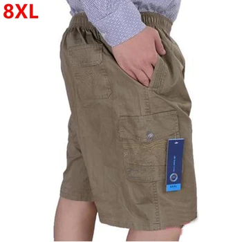 Мъжки летни ежедневни панталони големи размери, по-големи размери, свободни памучни гащета среден размер оверсайз 8XL 7XL 6XL, мъжки къси панталони Големи размери 11XL 12XL