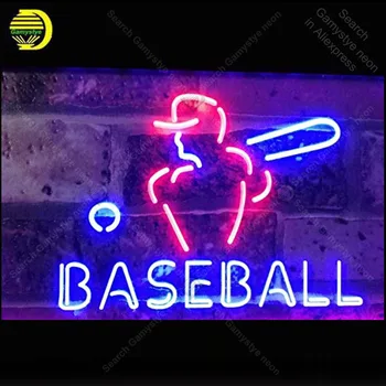 Неонов знак за бейзбол спорт, истинска стъклена тръба, неонова лампа, знак за украса на ресторанта, в знак на ръчно изработени, светещ знак лампара