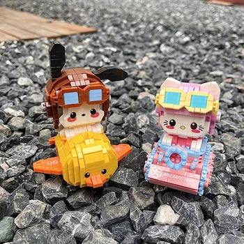 Нов блок серия Sanrio, Cartoony сладък пъзел KT Pochacco, Детски играчки с малки частици, за декорация, подарък За рожден Ден