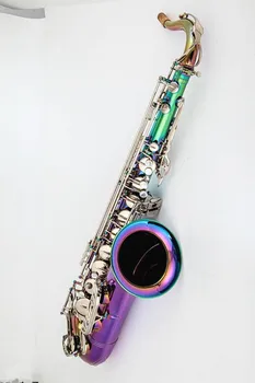 Нов прием на тенор-саксофон Bb високо качество на ослепителните цветове на Си бемол Саксофон Музикални инструменти с калъф Аксесоари