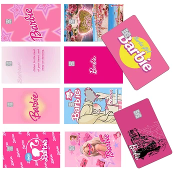 Нова стикер на карта Барби за жени, принцеса партита с герои от аниме, обложки за игри на карти, PVC, кредитни етикети от матова кожа, аксесоар